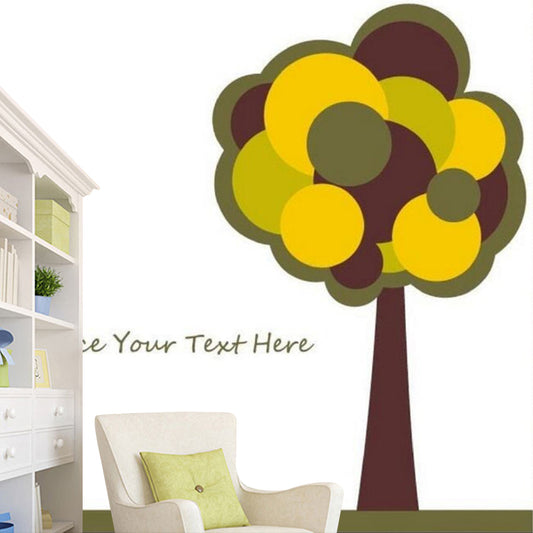Yellow and Brown Kids Murals Extra Large Tall Tree Wall Covering for Accent Wall Clearhalo 'Wall Decor' 'Wall Mural' 1186756