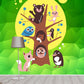 Colorful Animals Wall Mural Decal Tree and Moon Cartoon Decorative Wall Covering for Baby Room Clearhalo 'Wall Decor' 'Wall Mural' 1186761