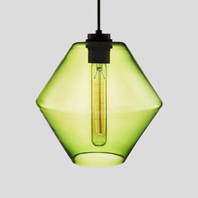 Cylindrical Hanging Lamp Simplicity Glass 1 Light Pink/Yellow/Blue Hanging Ceiling Light Green C Clearhalo 'Ceiling Lights' 'Glass shade' 'Glass' 'Modern Pendants' 'Modern' 'Pendant Lights' 'Pendants' Lighting' 118739