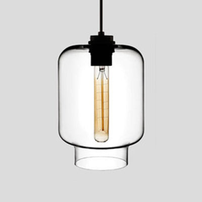 Cylindrical Hanging Lamp Simplicity Glass 1 Light Pink/Yellow/Blue Hanging Ceiling Light Clear D Clearhalo 'Ceiling Lights' 'Glass shade' 'Glass' 'Modern Pendants' 'Modern' 'Pendant Lights' 'Pendants' Lighting' 118759