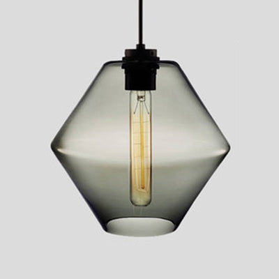 Cylindrical Hanging Lamp Simplicity Glass 1 Light Pink/Yellow/Blue Hanging Ceiling Light Smoke Gray C Clearhalo 'Ceiling Lights' 'Glass shade' 'Glass' 'Modern Pendants' 'Modern' 'Pendant Lights' 'Pendants' Lighting' 118763