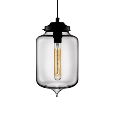 Teardrop Pendant Lighting in Modern Style Glass 1 Light Red/Brown/Blue Hanging Light Smoke Gray Clearhalo 'Ceiling Lights' 'Glass shade' 'Glass' 'Modern Pendants' 'Modern' 'Pendant Lights' 'Pendants' Lighting' 118821