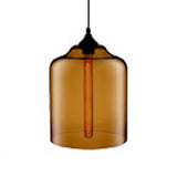 Glass Jug Suspension Light Contemporary 1 Light Red/Brown/Blue Hanging Ceiling Light Brown Clearhalo 'Ceiling Lights' 'Glass shade' 'Glass' 'Modern Pendants' 'Modern' 'Pendant Lights' 'Pendants' Lighting' 118825