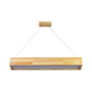 Beige Linear LED Pendant Light Modern 1-Head Wood Hanging Ceiling Lamp in Warm/White Light, 23.5"/35.5"/47" Wide Clearhalo 'Ceiling Lights' 'Pendant Lights' 'Pendants' Lighting' 119092