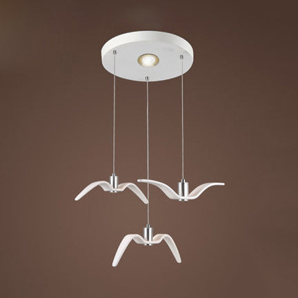 Art Deco Pendant Light, Seagull Hanging Lamp for Children Room 3 White Clearhalo 'Ceiling Lights' 'Modern Pendants' 'Modern' 'Pendant Lights' 'Pendants' Lighting' 119122