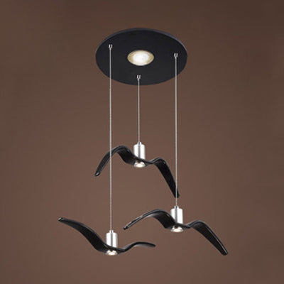 Art Deco Pendant Light, Seagull Hanging Lamp for Children Room 3 Black Clearhalo 'Ceiling Lights' 'Modern Pendants' 'Modern' 'Pendant Lights' 'Pendants' Lighting' 119127