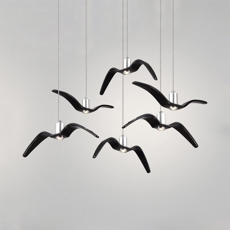 Art Deco Pendant Light, Seagull Hanging Lamp for Children Room 6 Black Clearhalo 'Ceiling Lights' 'Modern Pendants' 'Modern' 'Pendant Lights' 'Pendants' Lighting' 119129