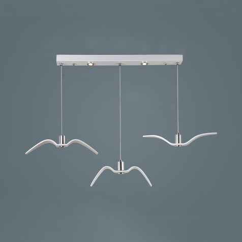 Modern Metal Pendant Lighting, Seagull Ceiling Light Fixture 3 White Clearhalo 'Ceiling Lights' 'Modern Pendants' 'Modern' 'Pendant Lights' 'Pendants' Lighting' 119132