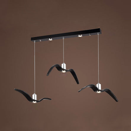 Modern Metal Pendant Lighting, Seagull Ceiling Light Fixture 3 Black Clearhalo 'Ceiling Lights' 'Modern Pendants' 'Modern' 'Pendant Lights' 'Pendants' Lighting' 119137