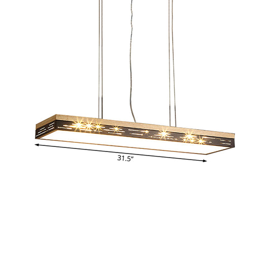 23.5"/31.5"/35.5" Wide Black Linear Pendant Ceiling Light Modern LED Hanging Light Fixture in Warm/White/Natural Light Clearhalo 'Ceiling Lights' 'Island Lights' Lighting' 119187