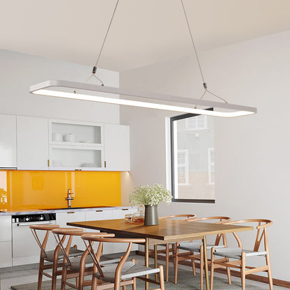 Linear Kitchen Suspension Pendant Acrylic 39"/47" Wide LED Simple Ceiling Light over Island in Warm/White Light White Clearhalo 'Ceiling Lights' 'Modern Pendants' 'Modern' 'Pendant Lights' 'Pendants' Lighting' 119190