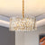 Drum-Shape Bedroom Pendant Chandelier Modern Style Crystal 5 Bulbs Clear Hanging Light Clear Clearhalo 'Ceiling Lights' 'Chandeliers' 'Clear' 'Industrial' 'Modern Chandeliers' 'Modern' 'Tiffany' 'Traditional Chandeliers' Lighting' 1193122