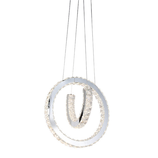 Stainless Steel LED Drop Pendant Simplicity Cut Crystal Letters Chandelier Light Clearhalo 'Ceiling Lights' 'Chandeliers' 'Modern Chandeliers' 'Modern' Lighting' 1193153