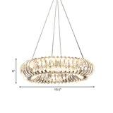 Clear Crystal Donut Pendant Light Fixture Minimalism Dining Room LED Hanging Chandelier Clearhalo 'Ceiling Lights' 'Chandeliers' 'Clear' 'Industrial' 'Modern Chandeliers' 'Modern' 'Tiffany' 'Traditional Chandeliers' Lighting' 1193170