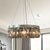 K9 Crystal Prism Smoke Grey Drop Lamp Round 6 Heads Modern Style Chandelier Light Fixture Smoke Gray Clearhalo 'Ceiling Lights' 'Chandeliers' 'Modern Chandeliers' 'Modern' Lighting' 1193179