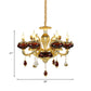 Red Glass Candelabra Chandelier Vintage 6-Head Suspended Lighting Fixture over Dining Table Clearhalo 'Ceiling Lights' 'Chandeliers' Lighting' options 1193194