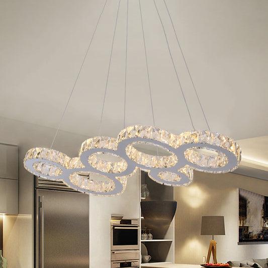 Bubble LED Pendant Lighting Modern Style Stainless Steel Crystal Hanging Light over Island Clearhalo 'Ceiling Lights' 'Island Lights' Lighting' 1193448