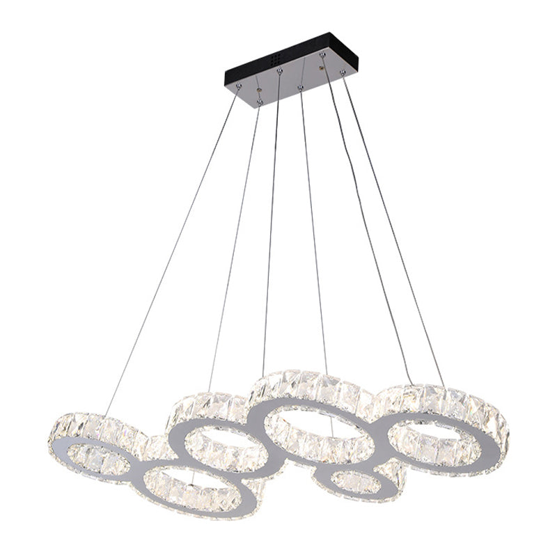 Bubble LED Pendant Lighting Modern Style Stainless Steel Crystal Hanging Light over Island Clearhalo 'Ceiling Lights' 'Island Lights' Lighting' 1193449