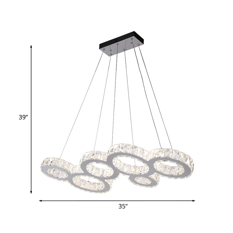 Bubble LED Pendant Lighting Modern Style Stainless Steel Crystal Hanging Light over Island Clearhalo 'Ceiling Lights' 'Island Lights' Lighting' 1193450