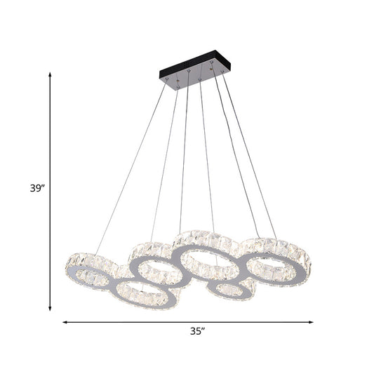 Bubble LED Pendant Lighting Modern Style Stainless Steel Crystal Hanging Light over Island Clearhalo 'Ceiling Lights' 'Island Lights' Lighting' 1193450