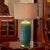 Green Cylindrical Base Nightstand Lamp Retro Porcelain 1 Head Living Room Table Light with Drum Fabric Shade Green Clearhalo 'Lamps' 'Table Lamps' Lighting' 1193577