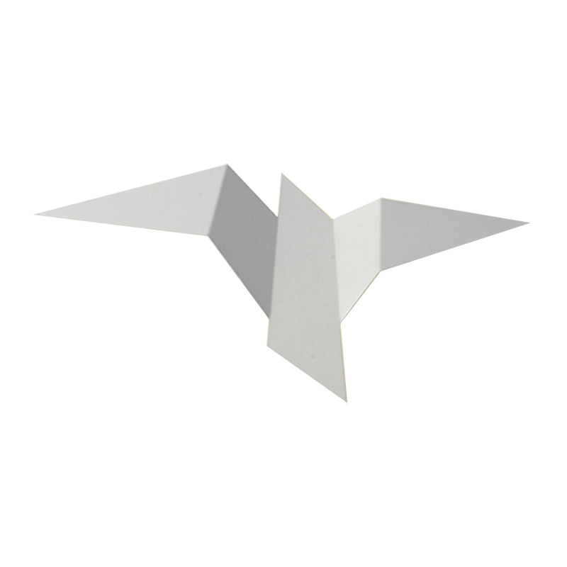 Metallic Bird-Like Sconce Lighting Modernist White/Black/Gold Finish LED Wall Lamp Fixture in White/Warm/Natural Light Clearhalo 'Cast Iron' 'Glass' 'Industrial' 'Modern wall lights' 'Modern' 'Tiffany' 'Traditional wall lights' 'Wall Lamps & Sconces' 'Wall Lights' Lighting' 1193668