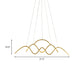 Wave Dining Room Island Light Fixture Metal LED Modernism Hanging Lamp Kit in Gold, White/Warm Light Clearhalo 'Ceiling Lights' 'Island Lights' Lighting' 1193684