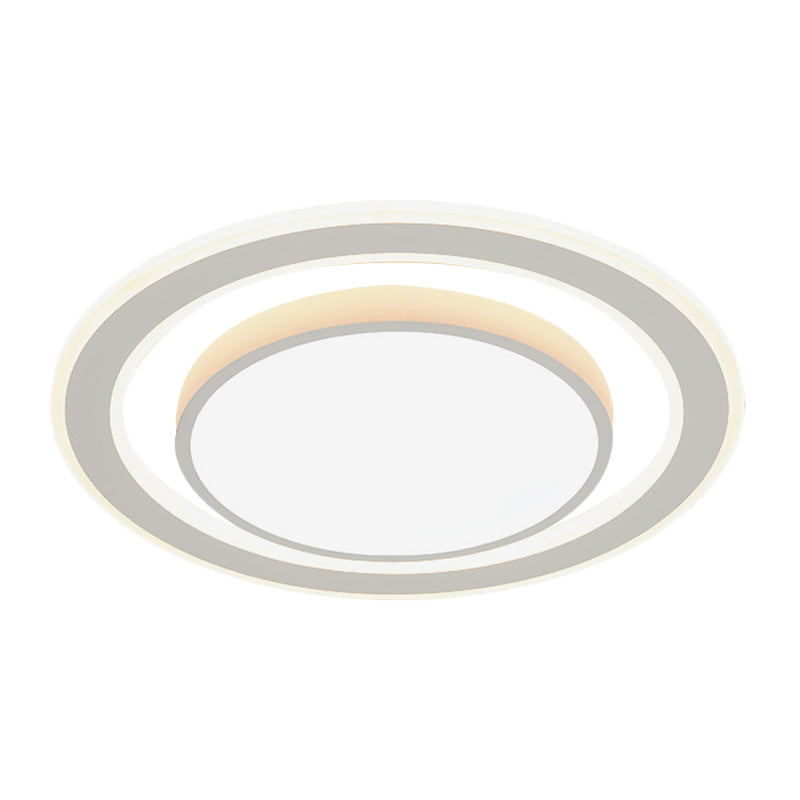 Acrylic Round/Square Flushmount Lamp Simple LED Flush Mount Fixture in White for Bedroom Clearhalo 'Ceiling Lights' 'Close To Ceiling Lights' 'Close to ceiling' 'Flush mount' Lighting' 1193720