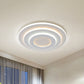 Modernist 3-Stacked Circle Flush Lighting Metallic LED Bedroom Ceiling Flush Mount in White Clearhalo 'Ceiling Lights' 'Close To Ceiling Lights' 'Close to ceiling' 'Flush mount' Lighting' 1193728