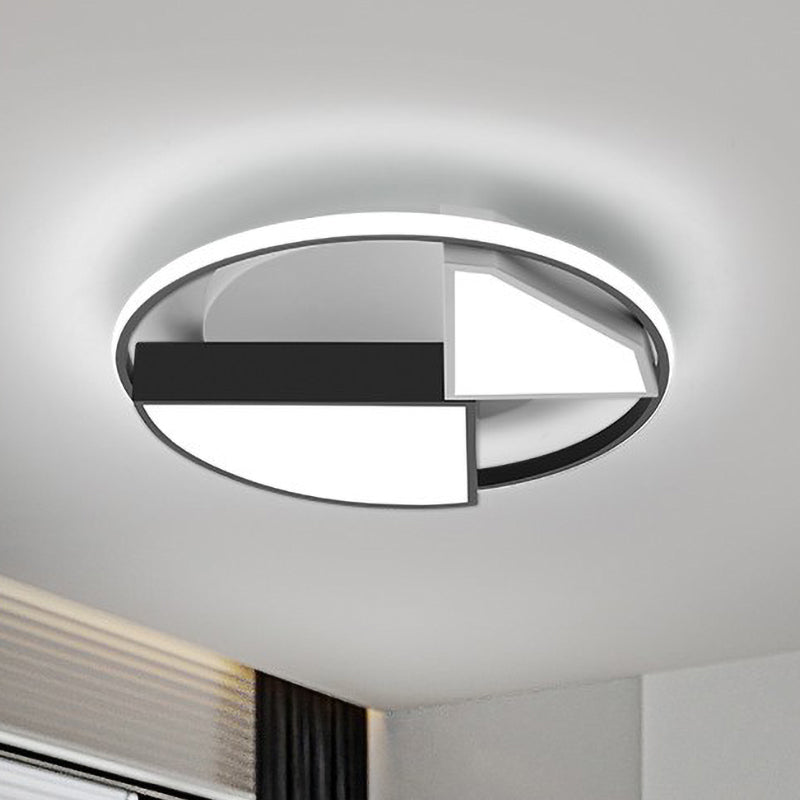 Metal Diamond Ceiling Mounted Fixture Modernist 16"/19.5" Wide LED Black-White Flushmount Lighting (The customization will be 15 days) - Black-White - Clearhalo - 'Ceiling Lights' - 'Close To Ceiling Lights' - 'Close to ceiling' - 'Flush mount' - Lighting' - 1193744