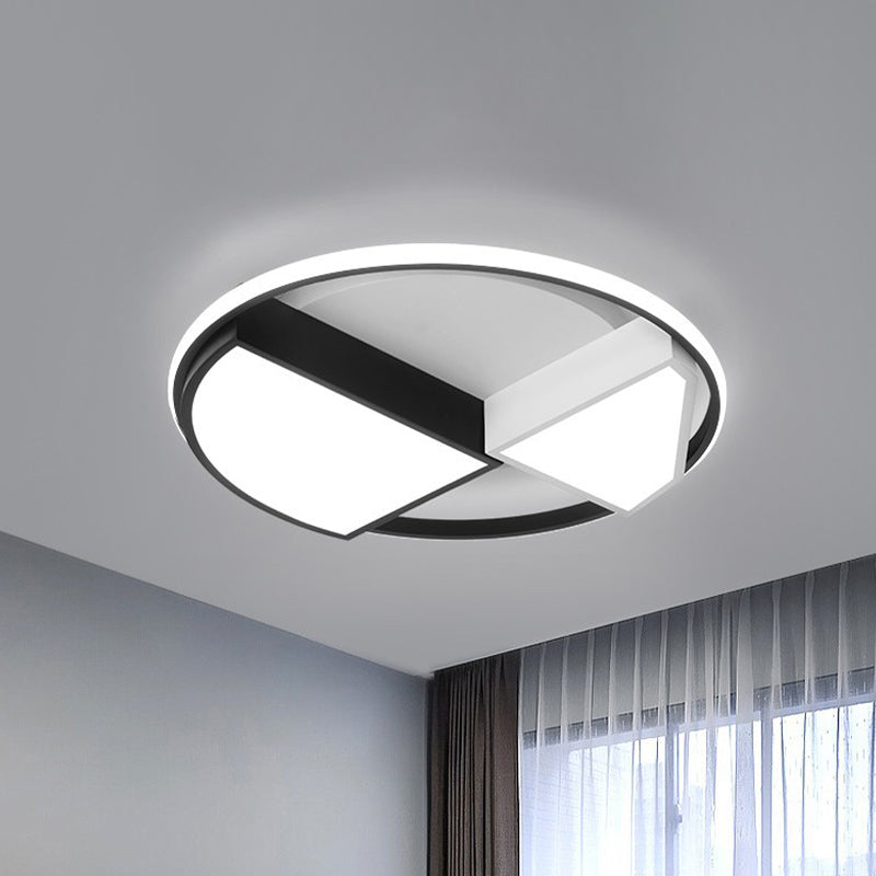 Metal Diamond Ceiling Mounted Fixture Modernist 16"/19.5" Wide LED Black-White Flushmount Lighting (The customization will be 15 days) - Clearhalo - 'Ceiling Lights' - 'Close To Ceiling Lights' - 'Close to ceiling' - 'Flush mount' - Lighting' - 1193745