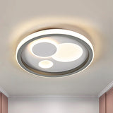 Acrylic Round/Loving Heart Pattern Flush Light Modern LED Grey Flush Mount Fixture for Bedroom Clearhalo 'Ceiling Lights' 'Close To Ceiling Lights' 'Close to ceiling' 'Flush mount' Lighting' 1193764