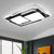 Metal Rectangular Flush Ceiling Light Modern White/Black LED Flush Lamp Fixture in White/Warm Light for Living Room - Black - Clearhalo - 'Ceiling Lights' - 'Close To Ceiling Lights' - 'Close to ceiling' - 'Flush mount' - Lighting' - 1194051