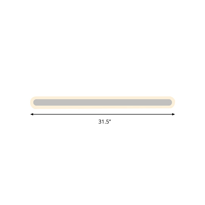 White Linear Wall Light Sconce Simplicity LED Acrylic Wall Mounted Lamp in White/Warm Light, 16"/23.5"/31.5" Long Clearhalo 'Modern wall lights' 'Modern' 'Wall Lamps & Sconces' 'Wall Lights' Lighting' 1194089