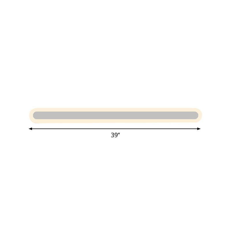 White Linear Wall Light Sconce Simplicity LED Acrylic Wall Mounted Lamp in White/Warm Light, 16"/23.5"/31.5" Long Clearhalo 'Modern wall lights' 'Modern' 'Wall Lamps & Sconces' 'Wall Lights' Lighting' 1194090