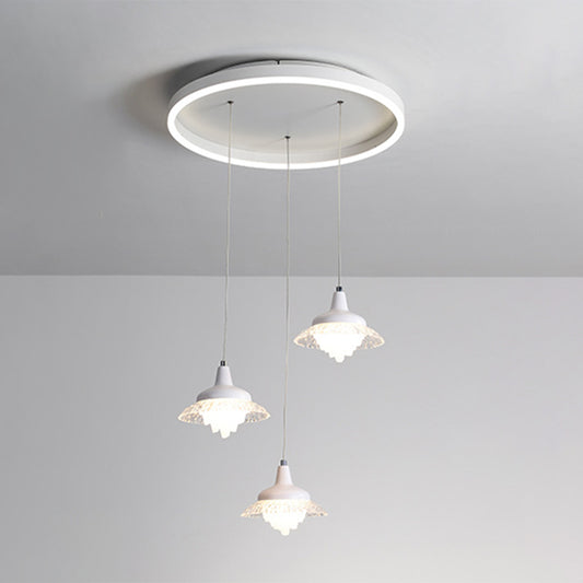White Urn Shape Multi-Pendant Modernism 3 Lights Acrylic LED Ceiling Hang Fixture, White/Warm Light Clearhalo 'Ceiling Lights' 'Modern Pendants' 'Modern' 'Pendant Lights' 'Pendants' Lighting' 1194101