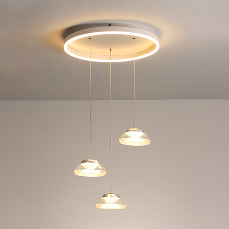 Jar Shaped Multi Ceiling Light Modern Acrylic 3 Heads White LED Pendulum Lamp in White/Warm Light White Clearhalo 'Ceiling Lights' 'Modern Pendants' 'Modern' 'Pendant Lights' 'Pendants' Lighting' 1194104