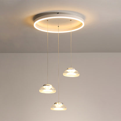 Jar Shaped Multi Ceiling Light Modern Acrylic 3 Heads White LED Pendulum Lamp in White/Warm Light White Clearhalo 'Ceiling Lights' 'Modern Pendants' 'Modern' 'Pendant Lights' 'Pendants' Lighting' 1194104