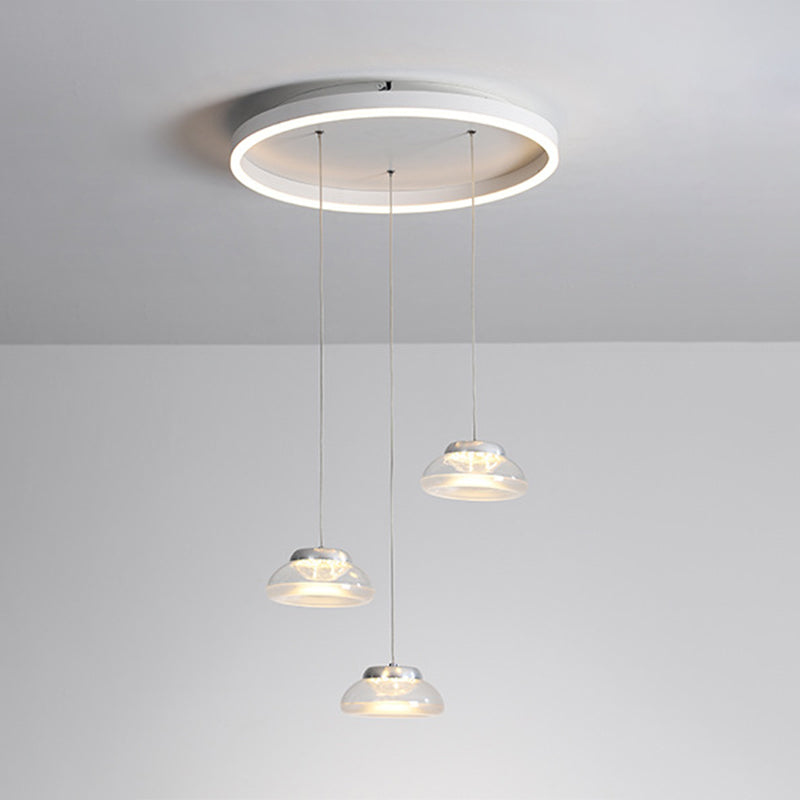 Acrylic Oval Cluster Pendant Light Modernist 3-Light White LED Suspension Lamp in White/Warm Light White Clearhalo 'Ceiling Lights' 'Modern Pendants' 'Modern' 'Pendant Lights' 'Pendants' Lighting' 1194108