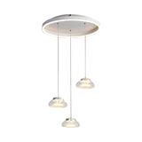 Acrylic Oval Cluster Pendant Light Modernist 3-Light White LED Suspension Lamp in White/Warm Light Clearhalo 'Ceiling Lights' 'Modern Pendants' 'Modern' 'Pendant Lights' 'Pendants' Lighting' 1194110