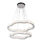 Chrome Finish LED Chandelier Simple Inlaid Crystal 2-Tier Cloud Shaped Pendant Light Kit, Warm/White Light Clearhalo 'Ceiling Lights' 'Chandeliers' 'Modern Chandeliers' 'Modern' Lighting' 1194137