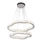 Chrome Finish LED Chandelier Simple Inlaid Crystal 2-Tier Cloud Shaped Pendant Light Kit, Warm/White Light Clearhalo 'Ceiling Lights' 'Chandeliers' 'Modern Chandeliers' 'Modern' Lighting' 1194137