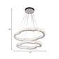 Chrome Finish LED Chandelier Simple Inlaid Crystal 2-Tier Cloud Shaped Pendant Light Kit, Warm/White Light Clearhalo 'Ceiling Lights' 'Chandeliers' 'Modern Chandeliers' 'Modern' Lighting' 1194139