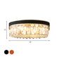 Orange/Black 5 Bulbs Ceiling Lamp Modern Cut K9 Crystal Drum Flush Mount Recessed Lighting Clearhalo 'Ceiling Lights' 'Close To Ceiling Lights' 'Close to ceiling' 'Flush mount' Lighting' 1194303