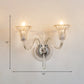 Modern Style Flared Wall Lamp 2-Light Clear Glass Wall Mount Light Fixture with Crystal Accent Clearhalo 'Modern wall lights' 'Modern' 'Wall Lamps & Sconces' 'Wall Lights' Lighting' 1194320