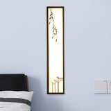 Chinese Style LED Wall Mural Lamp Acrylic Brown Rectangle Shaped Wall Mounted Light with Lotus/Leaf Pattern Clearhalo 'Wall Lamps & Sconces' 'Wall Lights' Lighting' 1194448