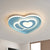 Loving Heart Shape Ceiling Flush Nordic Style Acrylic Blue/Pink Finish LED Flush Mount Lighting - Blue - Clearhalo - 'Ceiling Lights' - 'Close To Ceiling Lights' - 'Close to ceiling' - 'Flush mount' - Lighting' - 1194617