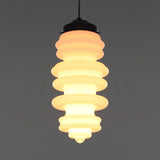 Contemporary 1 Light Pendant Light with White/Amber/Smoke Glass Shade Black Ribbed Hanging Ceiling Lamp Clearhalo 'Ceiling Lights' 'Glass shade' 'Glass' 'Modern Pendants' 'Modern' 'Pendant Lights' 'Pendants' Lighting' 119490