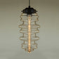 Contemporary 1 Light Pendant Light with White/Amber/Smoke Glass Shade Black Ribbed Hanging Ceiling Lamp Clear Clearhalo 'Ceiling Lights' 'Glass shade' 'Glass' 'Modern Pendants' 'Modern' 'Pendant Lights' 'Pendants' Lighting' 119492