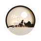 Minimal Style Circular Acrylic Wall Mural Lamp LED Wall Mounted Lighting in Black with Elk Deer Pattern Clearhalo 'Wall Lamps & Sconces' 'Wall Lights' Lighting' 1194926